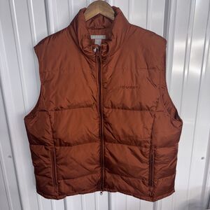 Quest Men’s Puffer Vest – Goose Down – Size XL Dark Orange